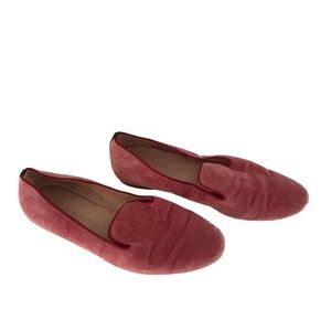 GAL MEETS GLAM COLLECTION x Margaux Dusty Pink Velvet Loafers Piping 42.5 (12)